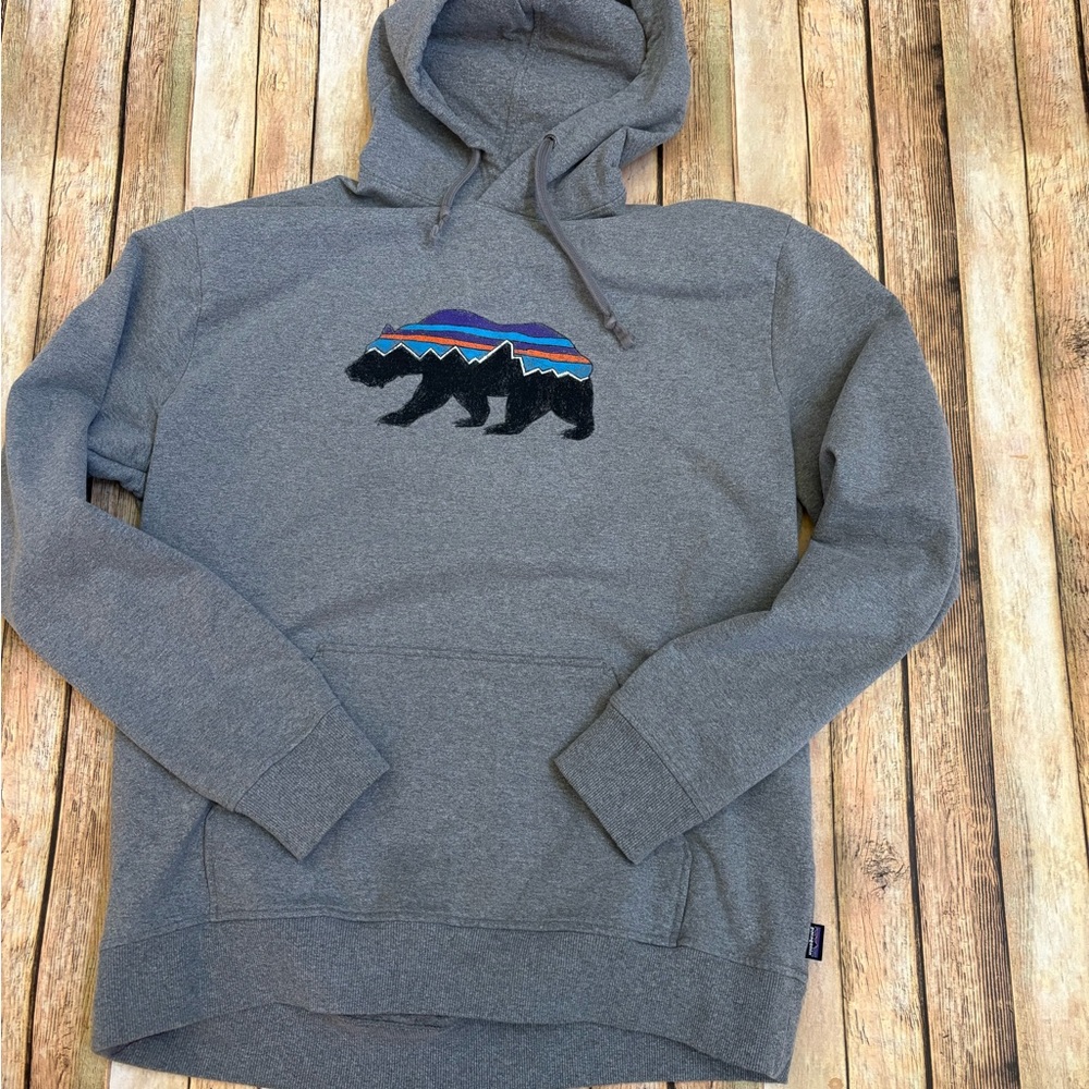 Patagonia Gray Sweatshirt with Bear Graphic